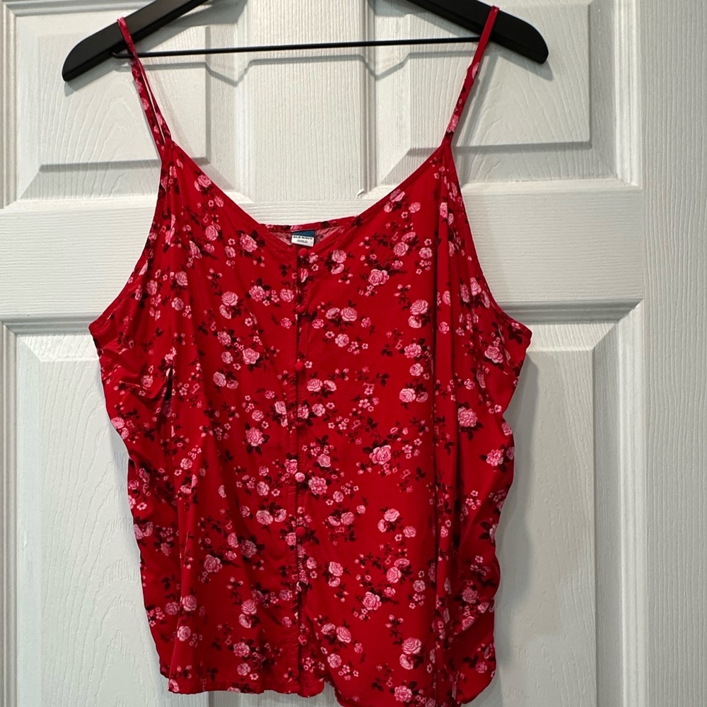 Old Navy Red Floral Camisole